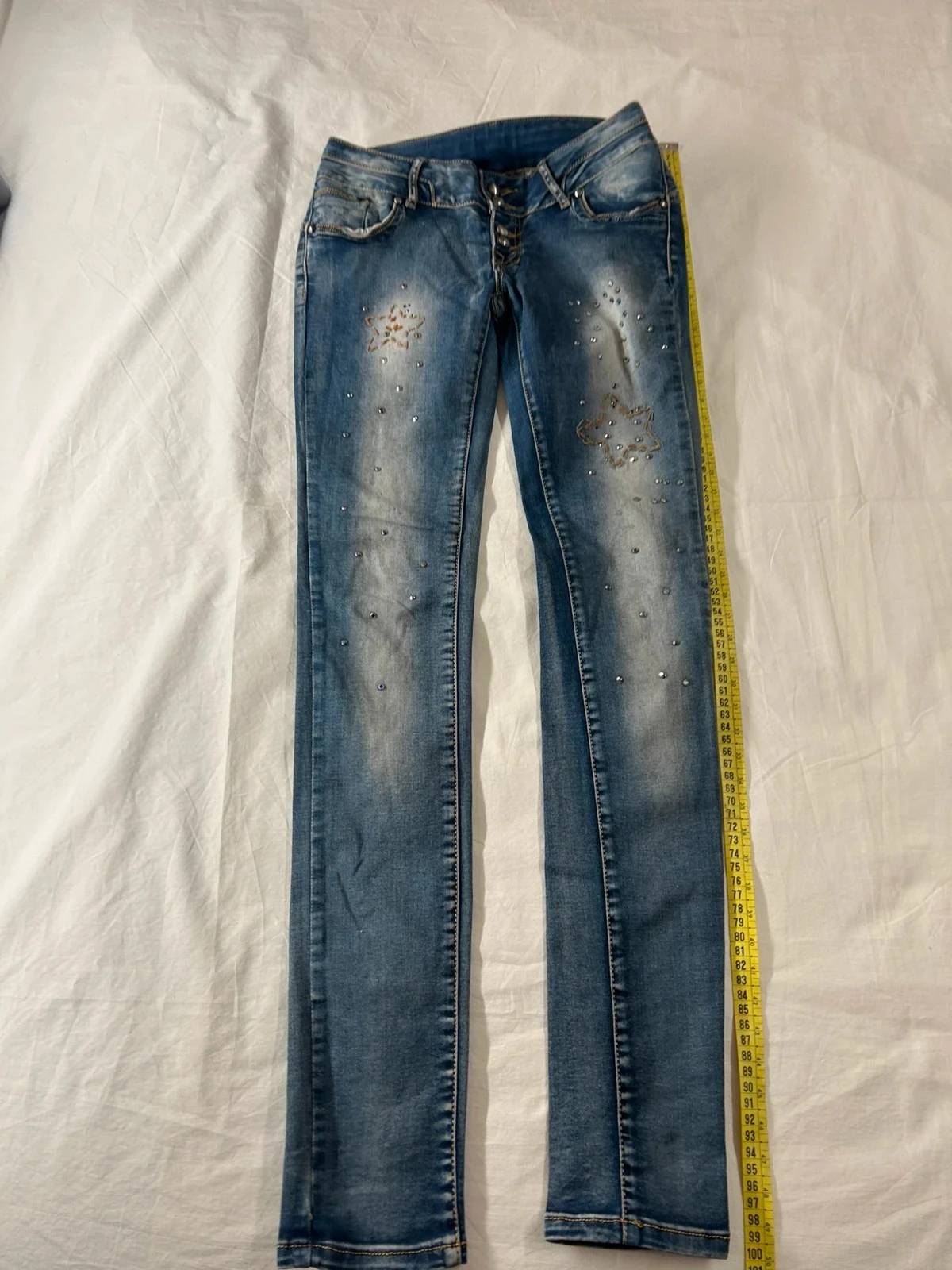 Vintage high-waisted navy blue jeans – photo 2